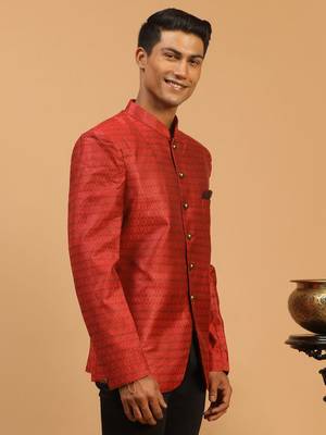 Men'S Maroon Silk Blend Jodhpuri 2