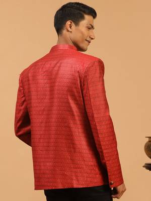 Men'S Maroon Silk Blend Jodhpuri 3