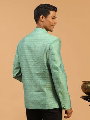 Men'S Green Silk Blend Jodhpuri 3