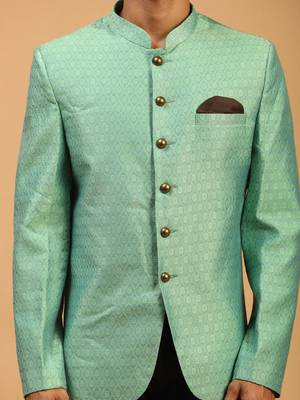 Men'S Green Silk Blend Jodhpuri 4