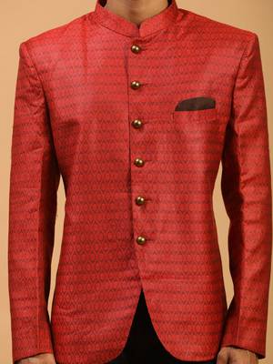 Men'S Maroon Silk Blend Jodhpuri 4