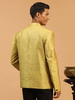 Men'S Yellow Silk Blend Jodhpuri 3