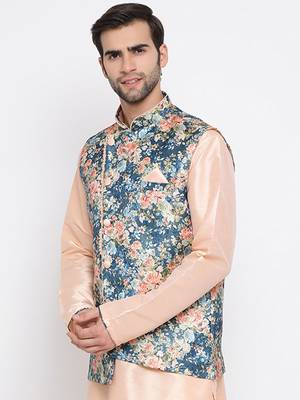 Men'S Peach Cotton Silk Jacket 2