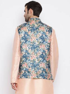 Men'S Peach Cotton Silk Jacket 3