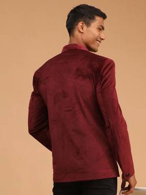 maroon velvet jodhpuri coat 3