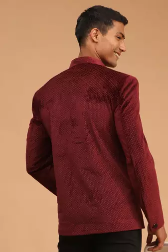 maroon velvet jodhpuri coat