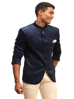 blue velvet jodhpuri coat 1