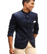 blue velvet jodhpuri coat
