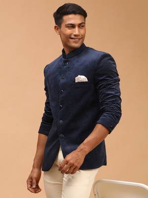 blue velvet jodhpuri coat 2