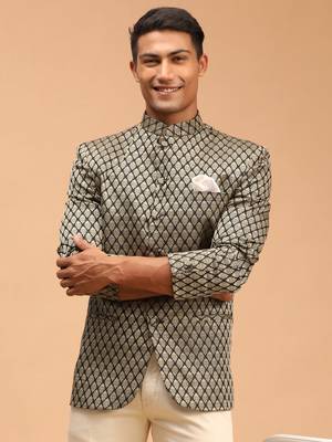 Black Banarasi Jacquard Jodhpuri 2