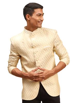 Cream Banarasi Jacquard Jodhpuri 1