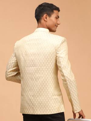Cream Banarasi Jacquard Jodhpuri 3