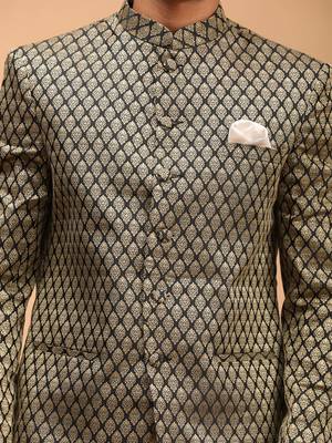 Black Banarasi Jacquard Jodhpuri 4