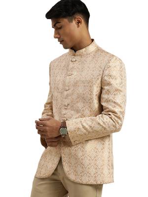 gold jacquard jodhpuri coat 1