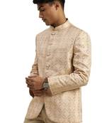 gold jacquard jodhpuri coat