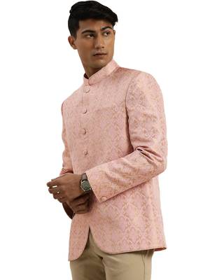 Pink Jacquard Jodhpuri 1