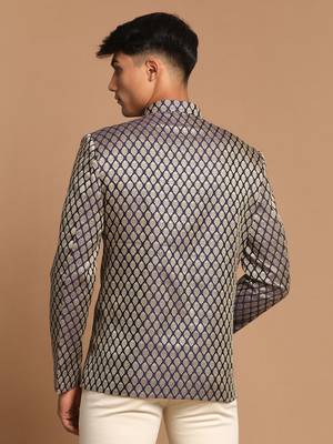 Blue Banarasi Jacquard Jodhpuri 3