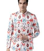 Men'S Multicolor-Base-Cream Silk Blend Jodhpuri