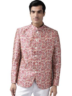 Men'S Multicolor-Base-Pink Silk Blend Jodhpuri 1