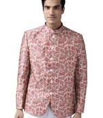 Men'S Multicolor-Base-Pink Silk Blend Jodhpuri