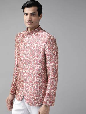 Men'S Multicolor-Base-Pink Silk Blend Jodhpuri 2
