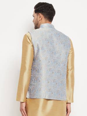Grey Silk Blend Nehru Jacket 3