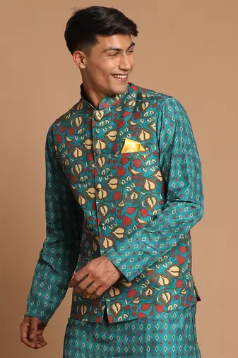 Men'S Green Nehru Jacket