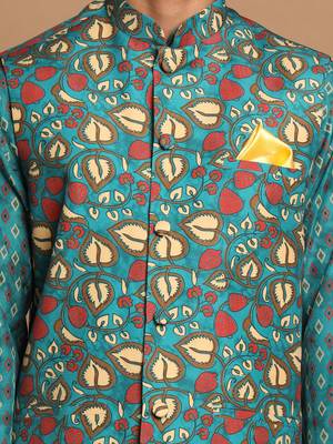 Men'S Green Nehru Jacket 4