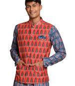 Men'S Orange Nehru Jacket