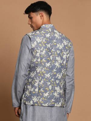 Men'S Grey Nehru Jacket 3