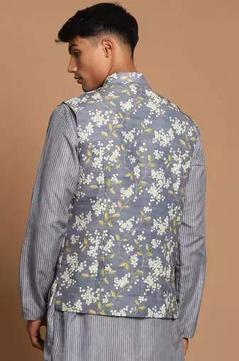 Men'S Grey Nehru Jacket