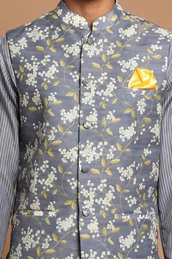 Men'S Grey Nehru Jacket