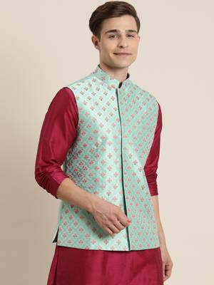 Mint Green Nehru Jacket 3