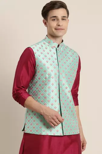 Mint Green Nehru Jacket