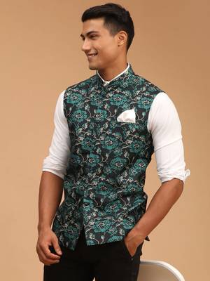 Men'S Green - Nehru Jacket 2