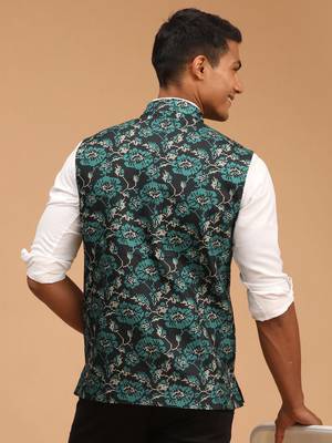 Men'S Green - Nehru Jacket 3