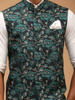 Men'S Green - Nehru Jacket 4