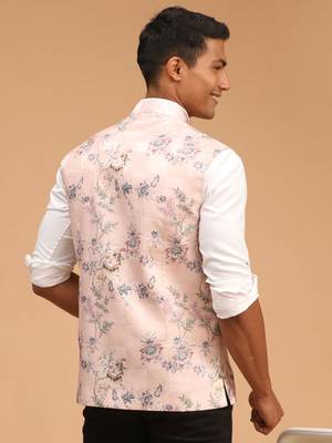 Multicolor-Base-Peach - Nehru Jacket 3