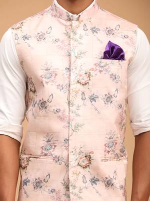 Multicolor-Base-Peach - Nehru Jacket 4