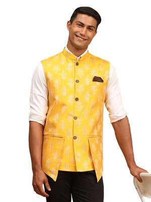 Men'S Yellow - Nehru Jacket 1