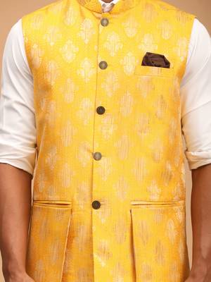 Men'S Yellow - Nehru Jacket 4