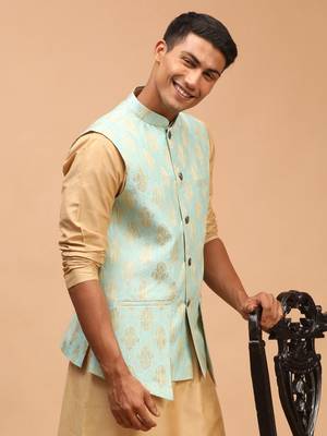 Men'S Green - Nehru Jacket 2
