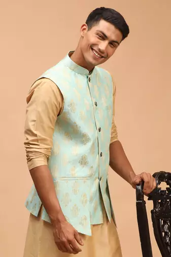 Men'S Green - Nehru Jacket