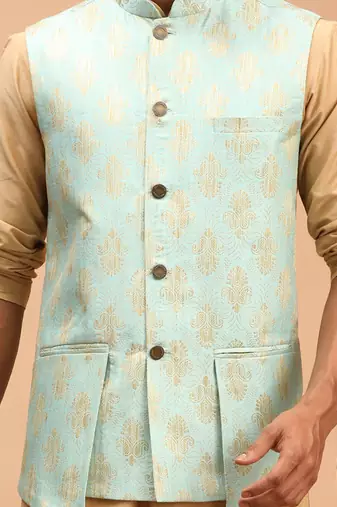 Men'S Green - Nehru Jacket