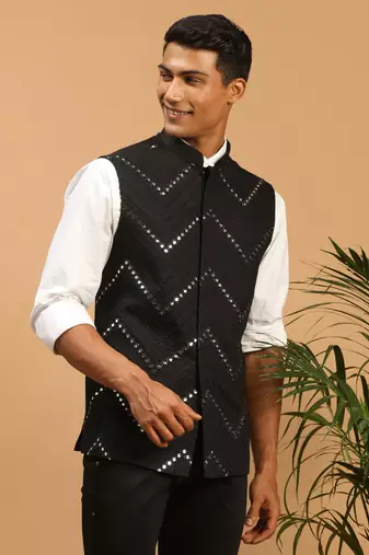 Black Mirror Work Nehru Jacket