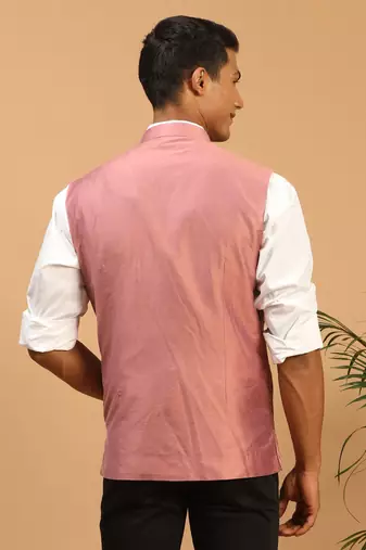 Onion Mirror Work Nehru Jacket