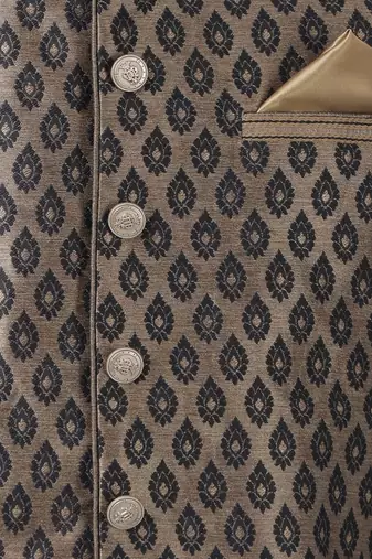 Black Silk Blend Nehru Jacket