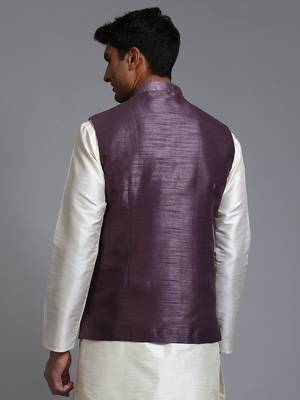 Purple Mirror Work Nehru Jacket 3
