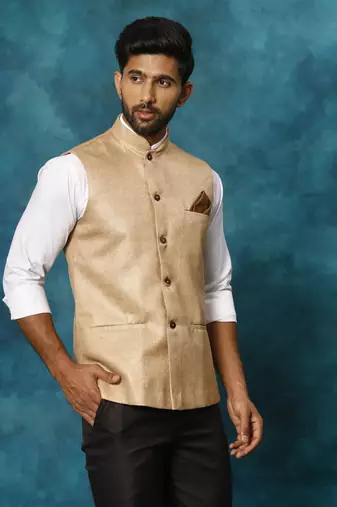 Beige - Nehru Jacket