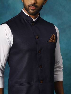 Navy Blue - Nehru Jacket 4